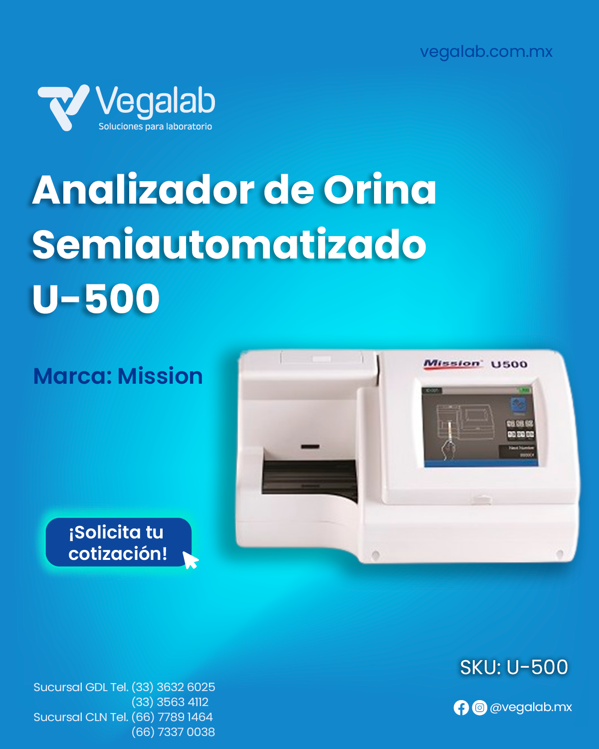 Analizador de Orina Semiautomatizado U-500 - Mission Mission