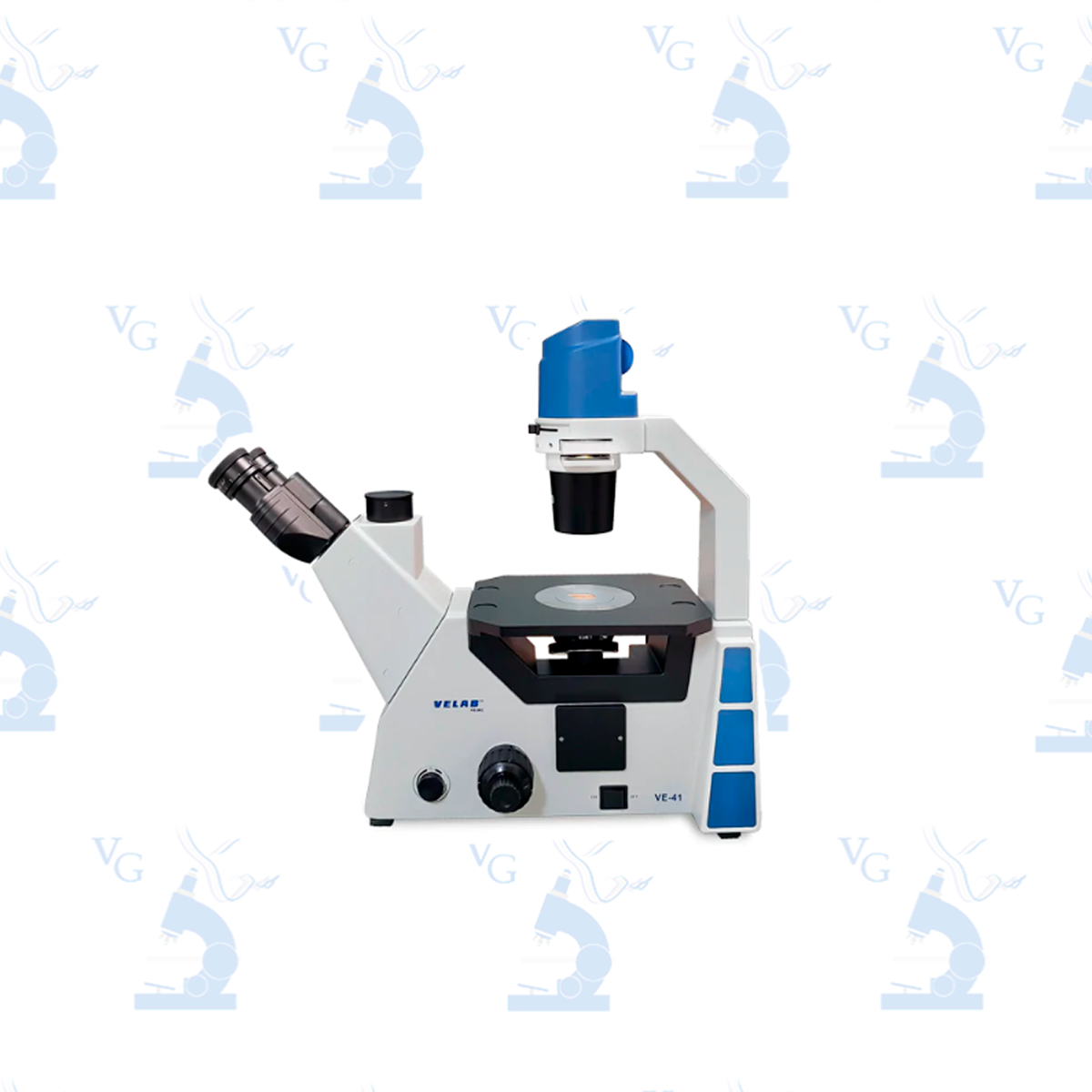 Microscopio Triocular invertido. Modelo VE-41 Velab