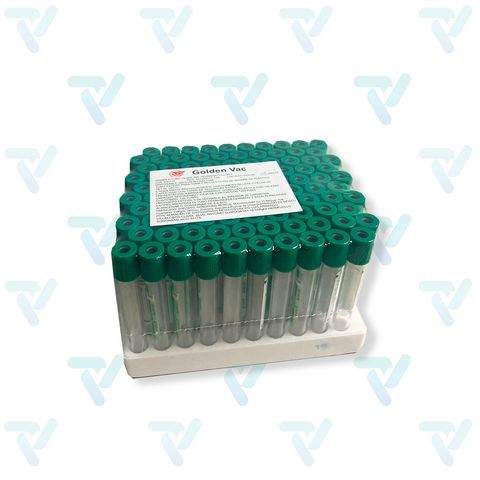 Tubo Verde 6ml Heparina de Litio c/100 GoldenVac, Golden Vac, GOLDEN VAC