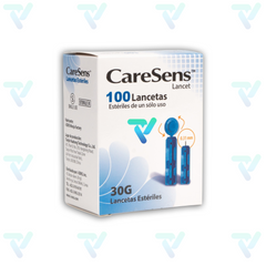 Lancetas Estériles Desechables Caresens 30G c/100 piezas Vegalab