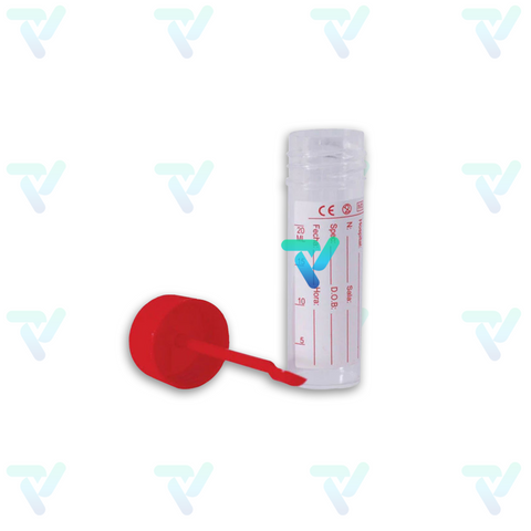 Tubo para heces 20ml c/tapa roscada y etiqueta c/100 piezas - CRM Globe CRM Globe