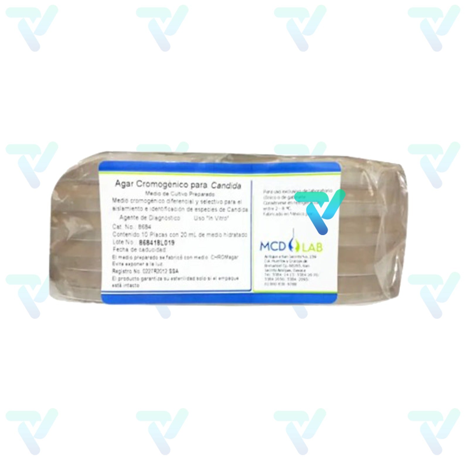 Agar Cromogénico para Candida paquete c/10 placas MCD Lab