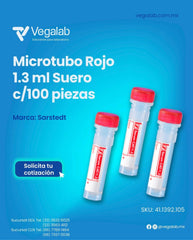 Microtubo 1.3ml Rojo Suero c/100 piezas - Sarstedt