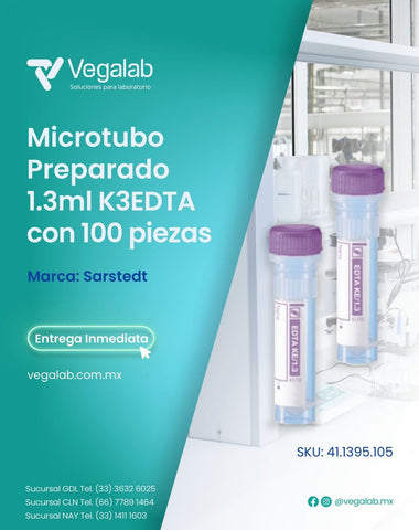 Microtubo 1.3ml Lila EDTA c/100 piezas - Sarstedt
