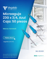 Microaguja Azul 23Gx3/4 con 50 piezas SARSTEDT