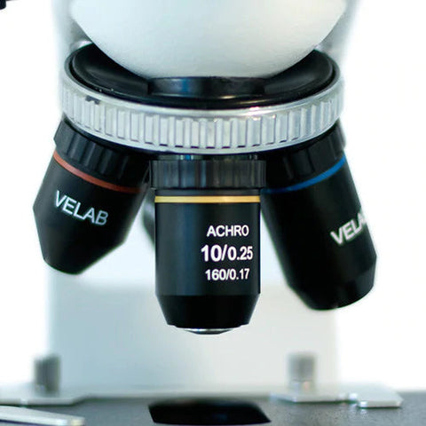 Objetivos semi-plan acromáticos 100x retractil de inmersión. Modelo VE-24S Velab